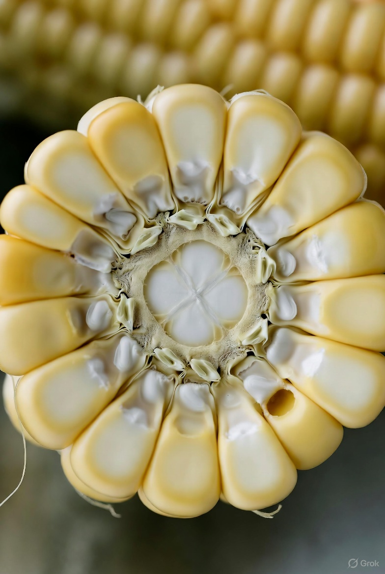 Sicht auf die Maisspindel Mais mit Maisspindel